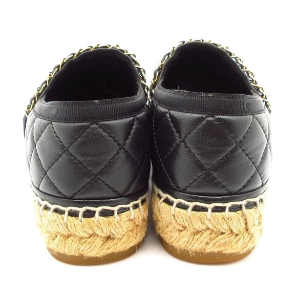 Authentic CHANEL Black Lambskin Women's Shoes Gold hardware br829-112025 - Picture 6 of 11